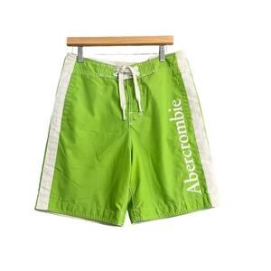 Abercrombie & Fitch Mens Small Lime Green Board Swim Shorts Trunks